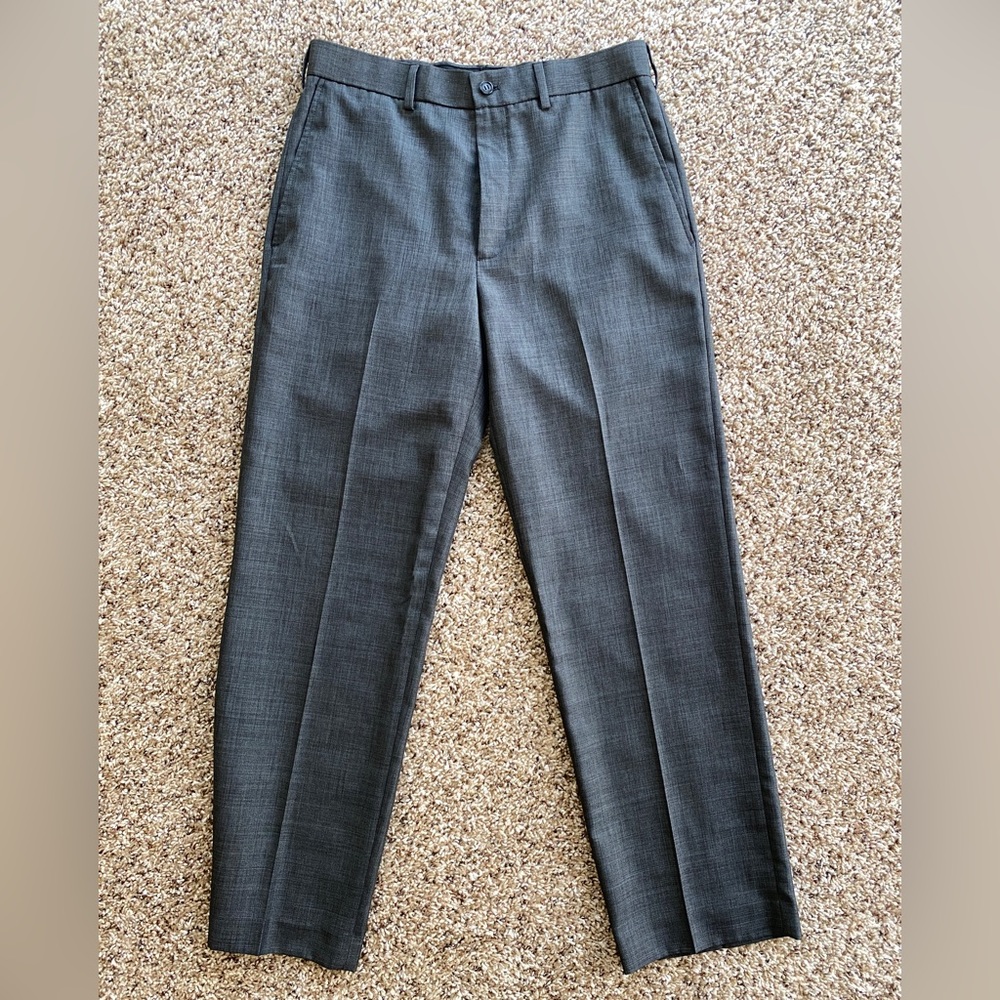 Cubavera Gray Dress Pants Flat Front Stretch Fabric Mens waist 30 in